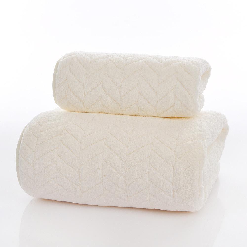 Wheat Ear Coral Fleece Towel Set: Soft, Quick-Drying, and Highly Absorbent Bath Towels for Home Use