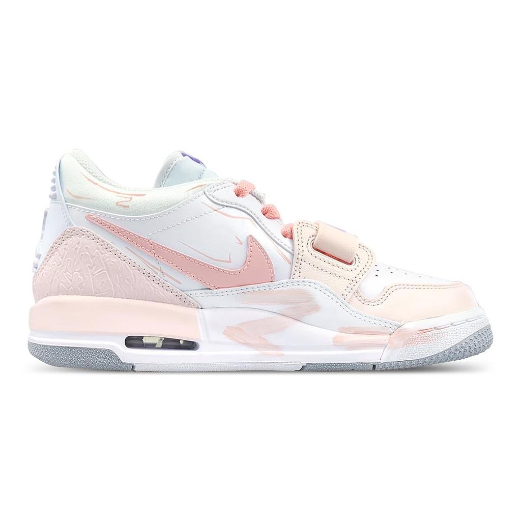 Jordan Legacy 312 Slip Resistant Abrasion Resistant Low Top Vintage Basketball Shoes Women's White Pink HF0747-151(Team47-312F)