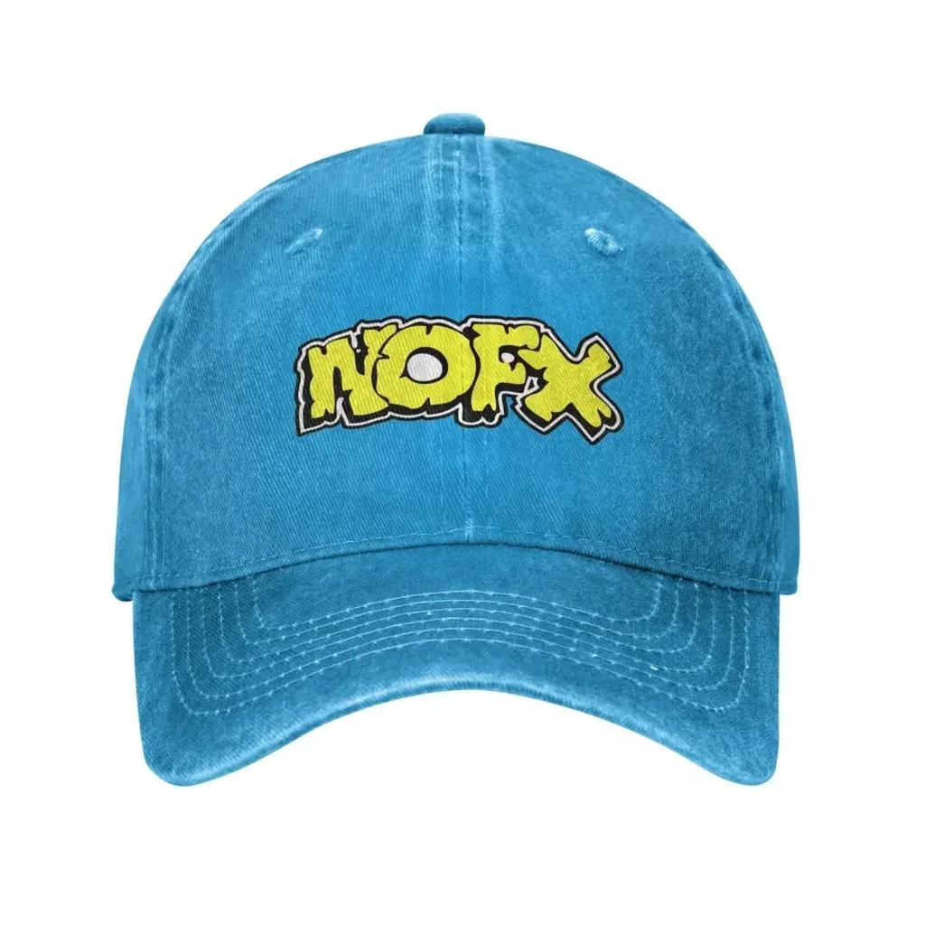 Cappello Unisex NOFX Punk Band Logo Denim Vintage Usurato Hip Hop Musica Berretto da Baseball Regolabile
