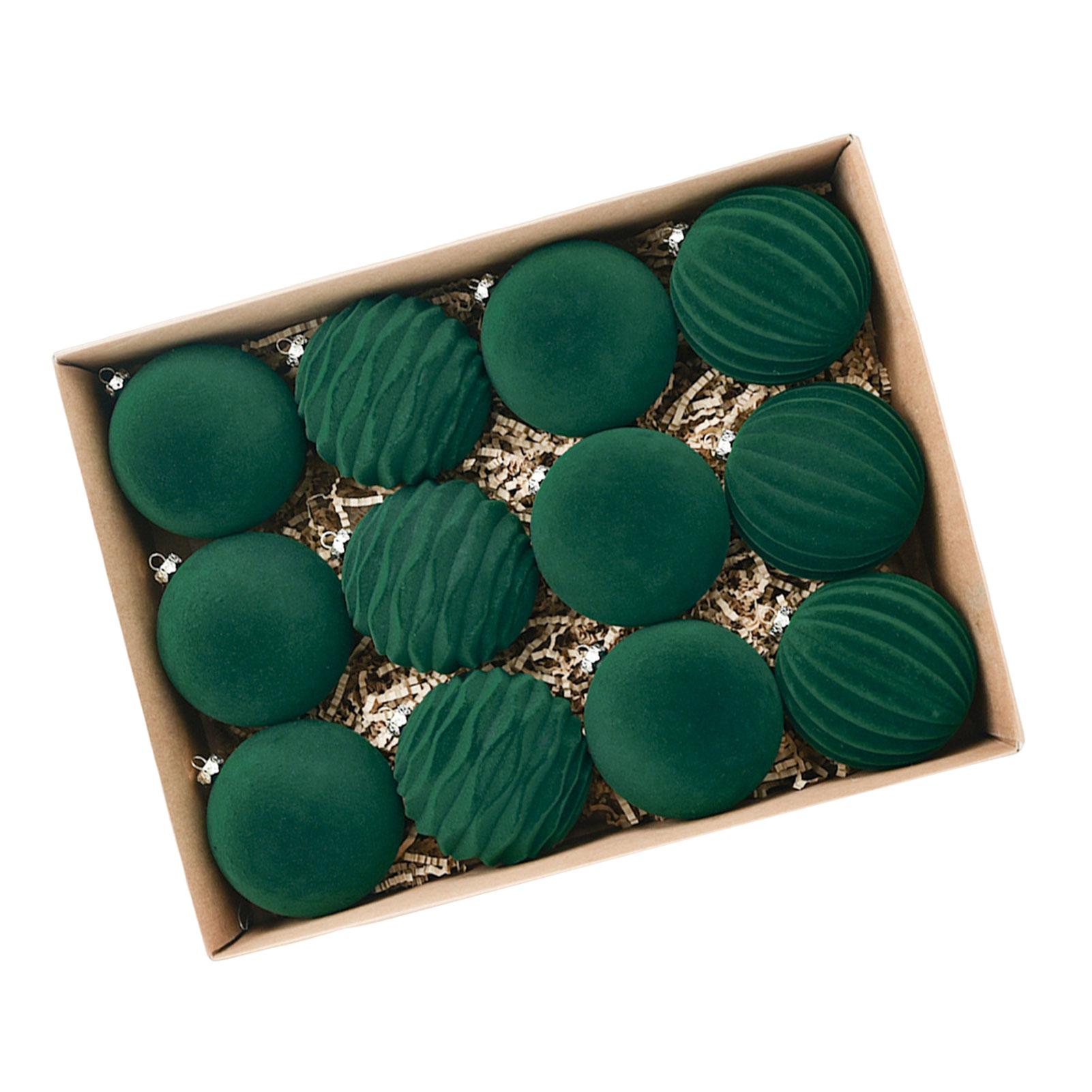 

12x бордовых рождественских украшений, набор из 12 бархатных шаров для фермерского дома, элегантные большие красные шары