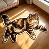 Non Slip Cat Floor Mat Absorbent Bedside Carpet Room Accessory Cat Shaped Rug  Bathroom