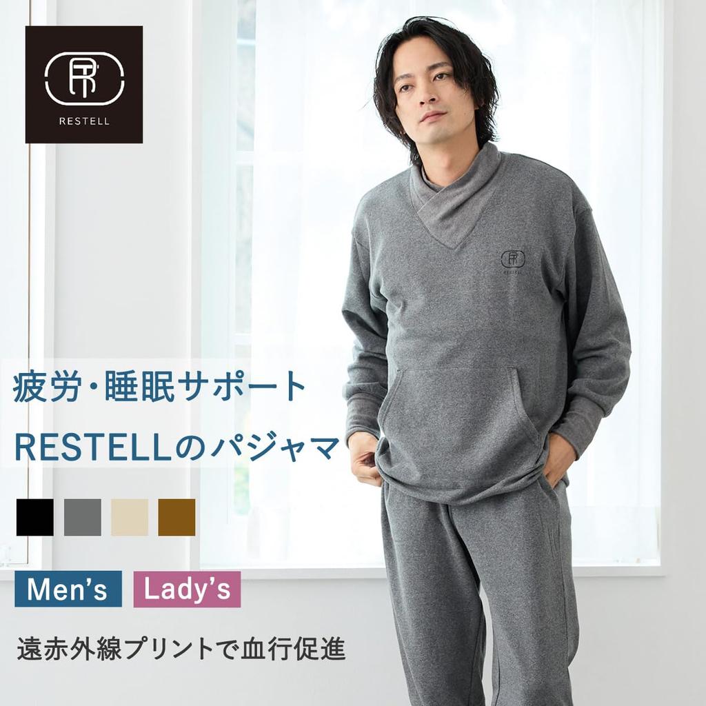 TopIsm and Pajama RESTELL Sweatshirt with Print and Fleece Warm Stylish for Fall and Size Small Women's Men's Set, Far-Infrared Lining, Sleepwear,