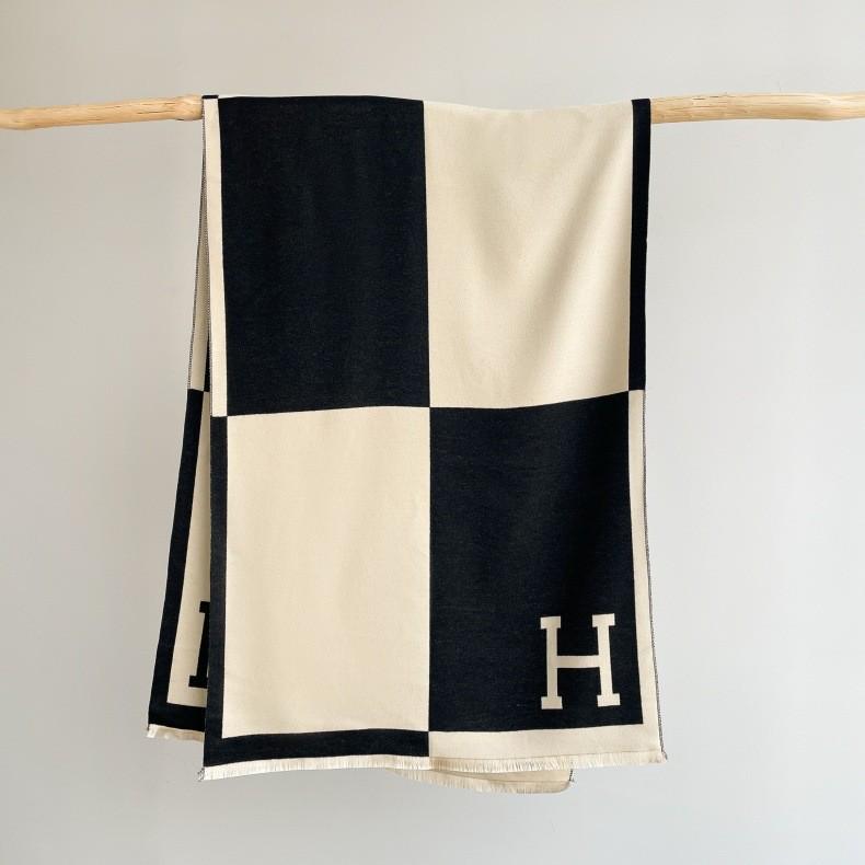 Korean-Style Houndstooth Faux Cashmere Scarf Shawl for Women - Thickened Double-Sided Winter Neck Warmer