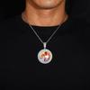 European Hip Hop Zircon Inlaid Photo Pendant Necklace - Customizable Jewelry
