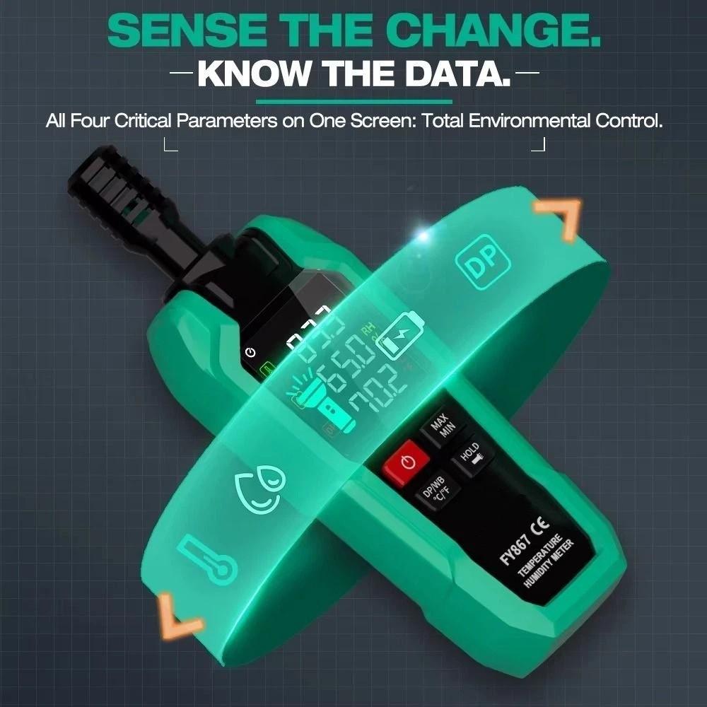 High Precision Digital Psychrometer Advanced Sensor Temperature & Humidity Meter  Dew Point