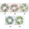 Artificial Front Door Wreath 15.7in Eye Catching Peony Hydrangea Flower Wreath for Home Party Wedding Decor Lake Blue