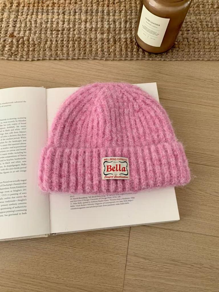 Winter Hats For Women Simple Fashion Knitted Beanie Hat All-Match Ear-Warm Winter Cap, Soft Cold-Proof Headwear Accessories