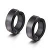 Men Street Round Geometric Circle Stainless Steel Ear Clip Ear Cuff Jewelry Hoop Earrings
