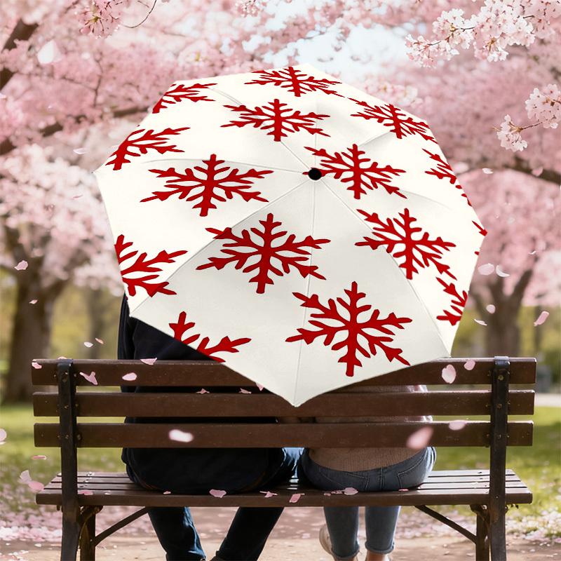 1PC snowflake winter Automatic Open/Close Umbrella Compact Folding Umbrella with 8-Rib Shaft lightweight esign, Highquality Fabric1171A