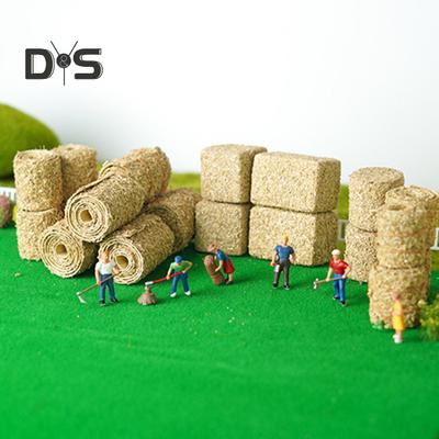 4 szt. Miniaturowy model balotu siana Realistyczna mini sterta siana Mała okrągła sztuczna bela słomy DIY Farma Mikro krajobraz Akcesoria dekoracyjne do domku dla lalek