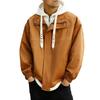 Mens Fake Two Pieces Windbreaker Spring And Fall Color Block Coat Lightweight Jacket With Hood