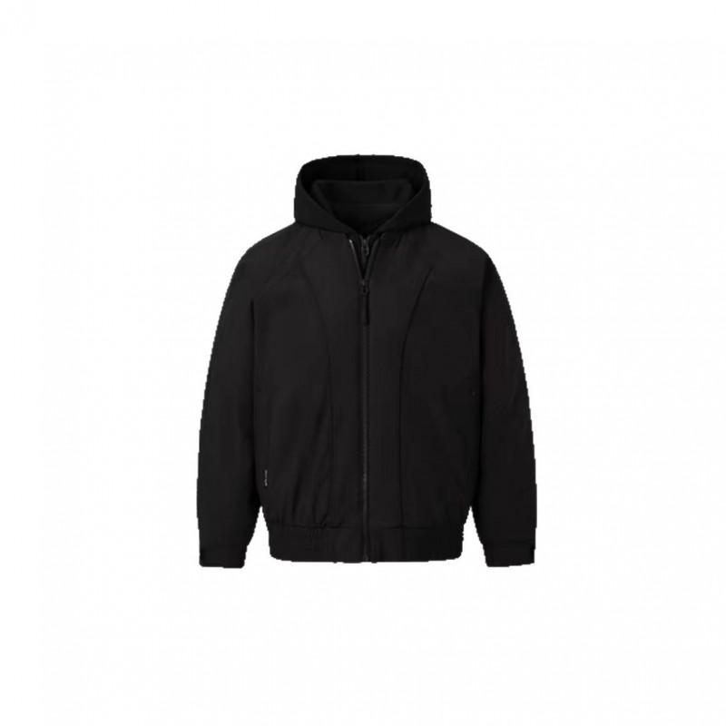 Couple Solid Color Hooded Padded Coat Fake Two-piece Design Winter Outdoor Warm Loose Fit Youth