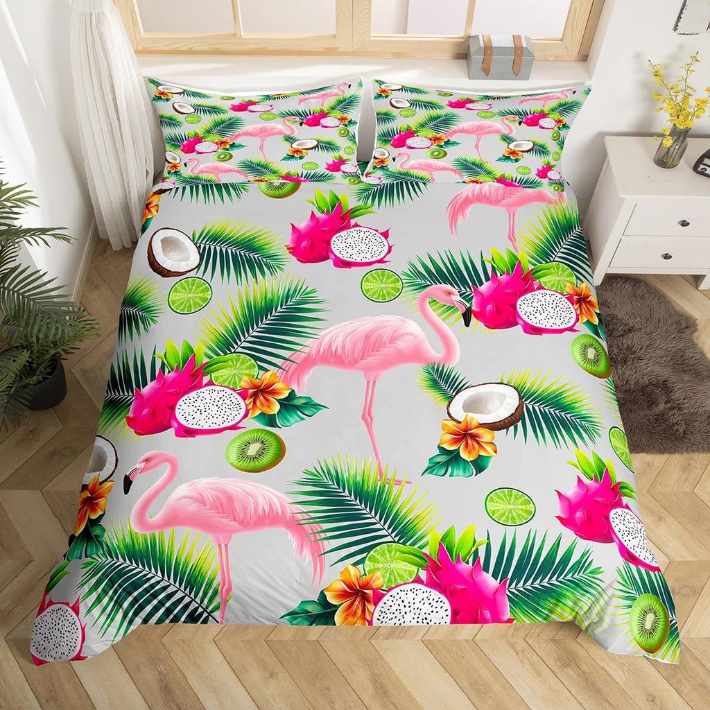 Pitaya Dekbedovertrek Set Voor Kinderen Jongens Meisjes Queen King Lichtgewicht Sprei Cover Slaapkamer Decor Tropische Vruchten Print Beddengoed Set