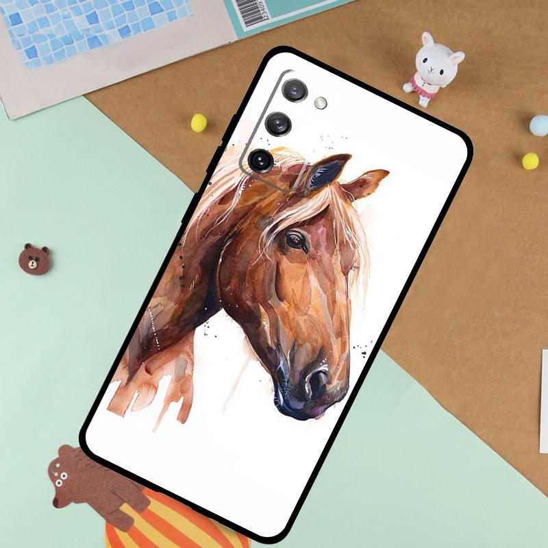 Horse Pony Painted Soft Case For Samsung Galaxy S25 Ultra S9 S10 S20 FE S21 S22 S23 Plus S24 Ultra Funda Cover