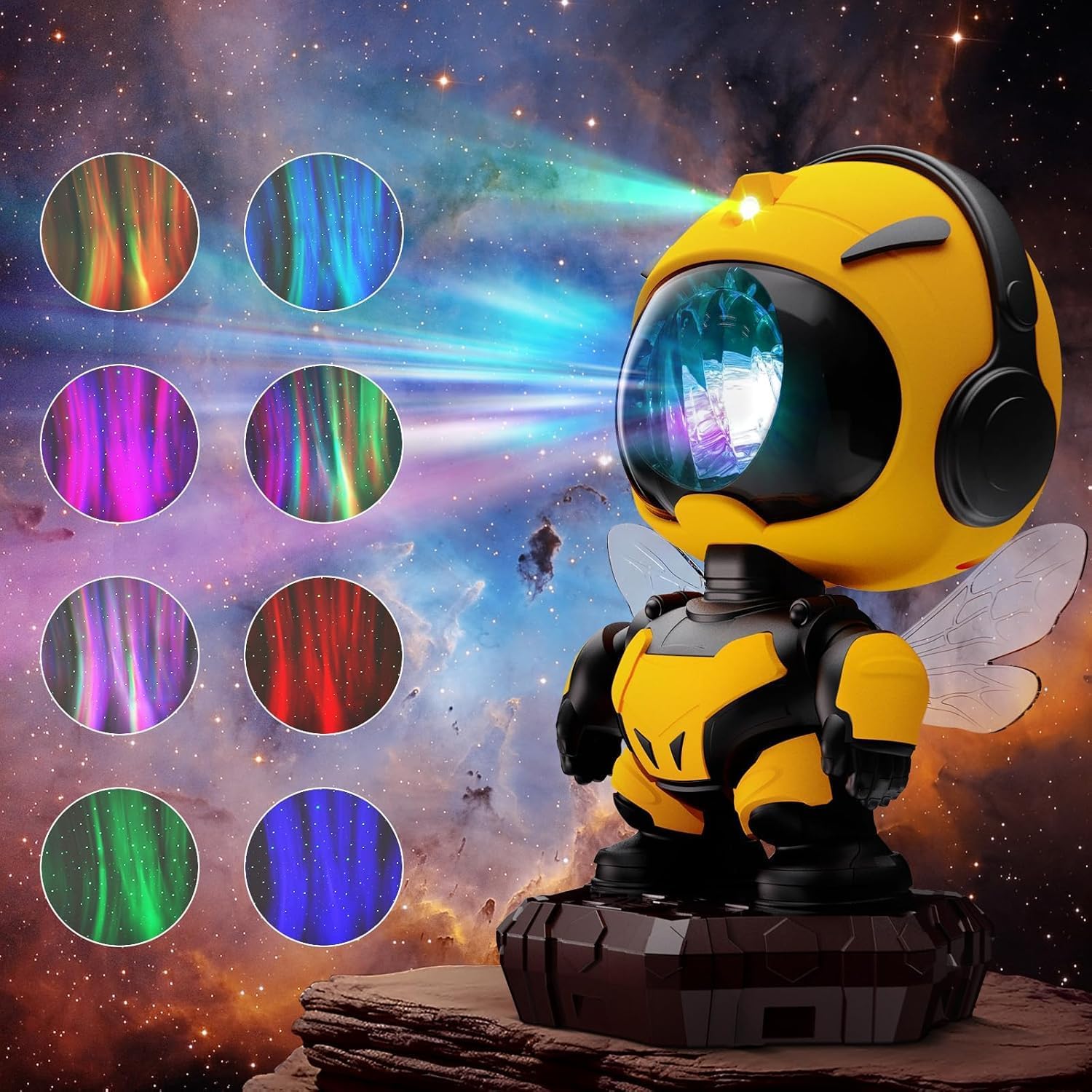 Star Galaxy Night Light Projector for Kids Bedrooms -Star Projector- Little Bee Projector Lamp- Galaxy Projector with Timing