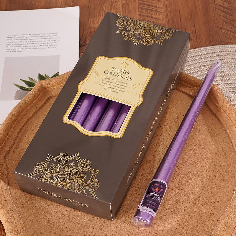 Europejski Świecznik Słupkowy Kolacja przy Świecach Czerwony Czarny Perłowy Srebrny Złoty Ślub Modlitwa Oświetlenie Domowe Ślub Świeca Długi Słup