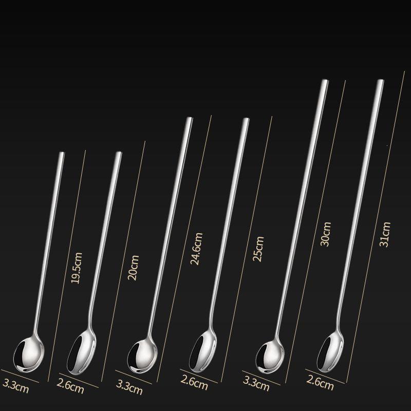 304 Stainless Steel Long Handle Stirring Spoon - Ideal for Ice, Coffee, Milk Tea, Honey, and Seasoning.