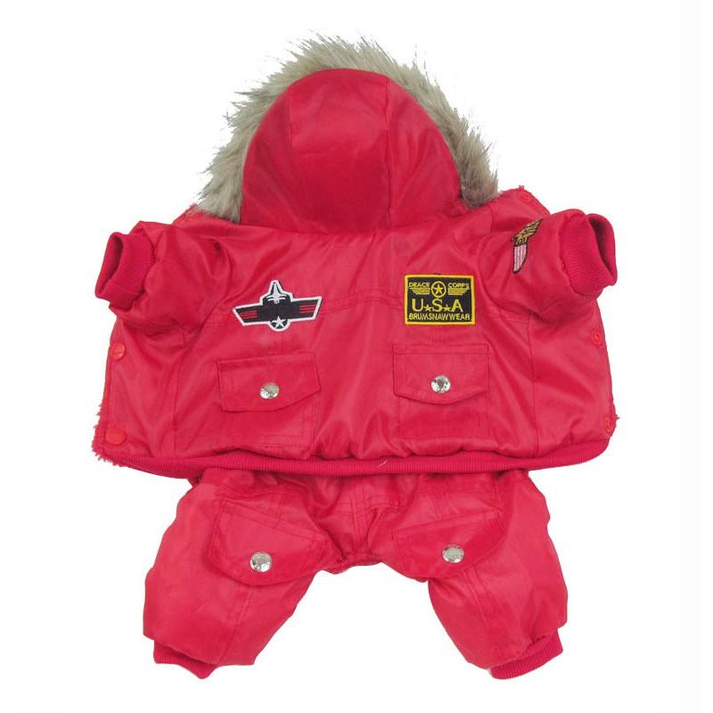 Winter Pet Dog Warm Cotton Jumpsuit Small Medium Large Breeds Blue Red Coffee Military Style
