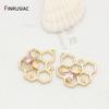 14K Gold Plated Brass Inlaid Zircon Honeycomb Pendant Heart Sun Charms For DIY Handmade Necklace Jewelry Making Accessories