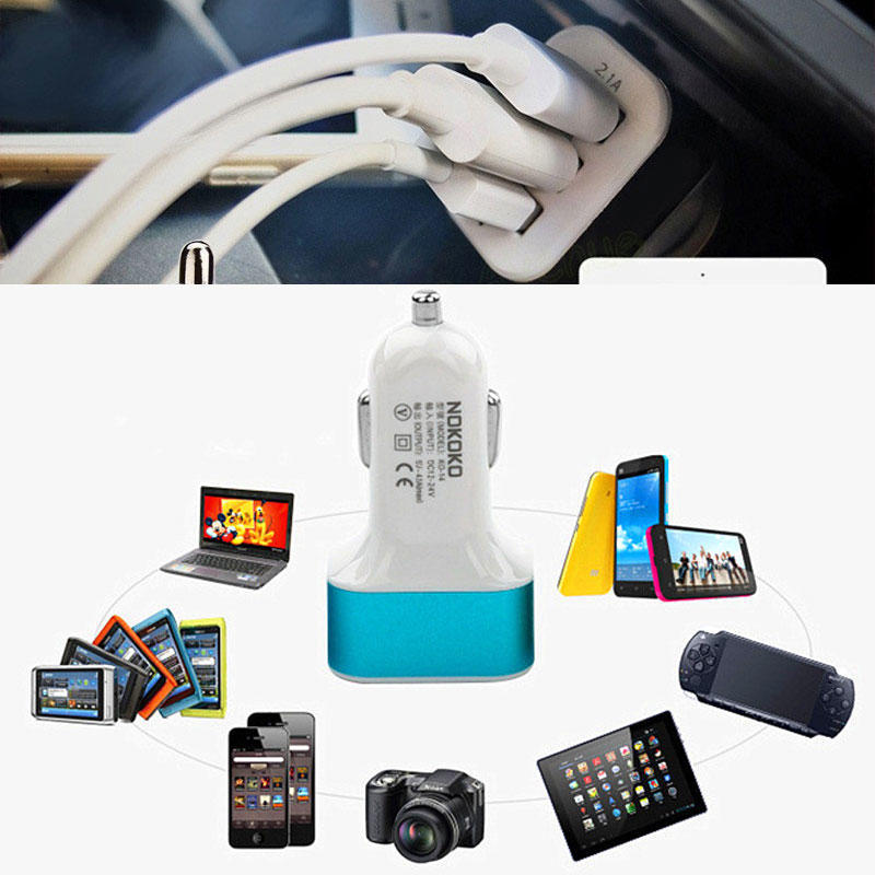 Universal Triple USB Car Charger Adapter Socket 3 Port Car-charger 3.1A 2.1A Auto Accessory