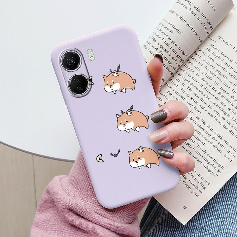 For Poco C65 Phone Case Silicone Soft TPU Protective Soft Cat Coque Para Fundas For Xiaomi Poco C65 Capa Little Dinosaur Shell