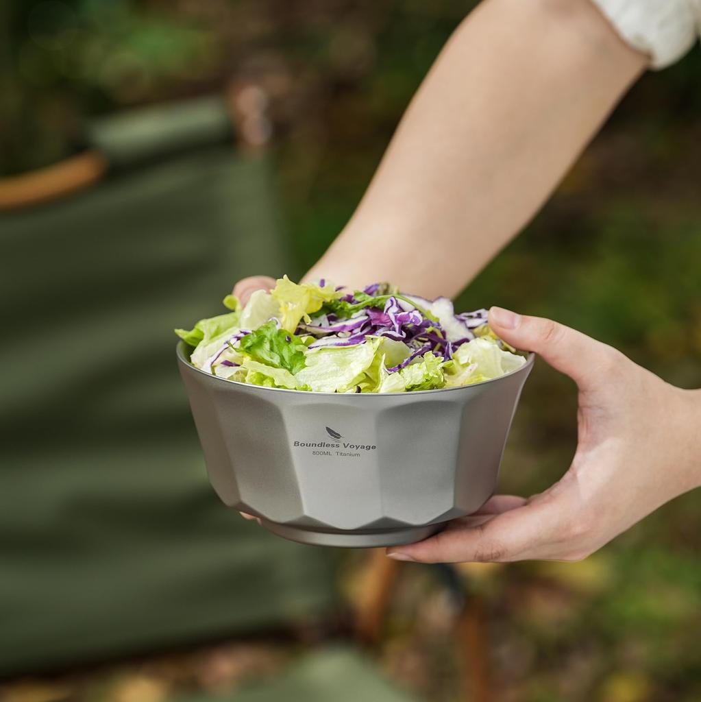 Boundless Voyage Titanium Diamond Hollow Double for and Other Titanium Outdoor and Camping Supplies Ti1175T Double-Walled Bowl, Shape, Wall, Rice,