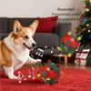 Tecknad Snögubbe & Jultomte Bitbeständig Hundpipboll Interaktiv Tugg Leksak med Inbyggd Bjällra för Valptänder