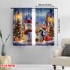 2pcs 2D flat printing Merry Christmas Curtain Festive Snow Christmas Fabric Without Electricity Party & Holiday Decor Perfect