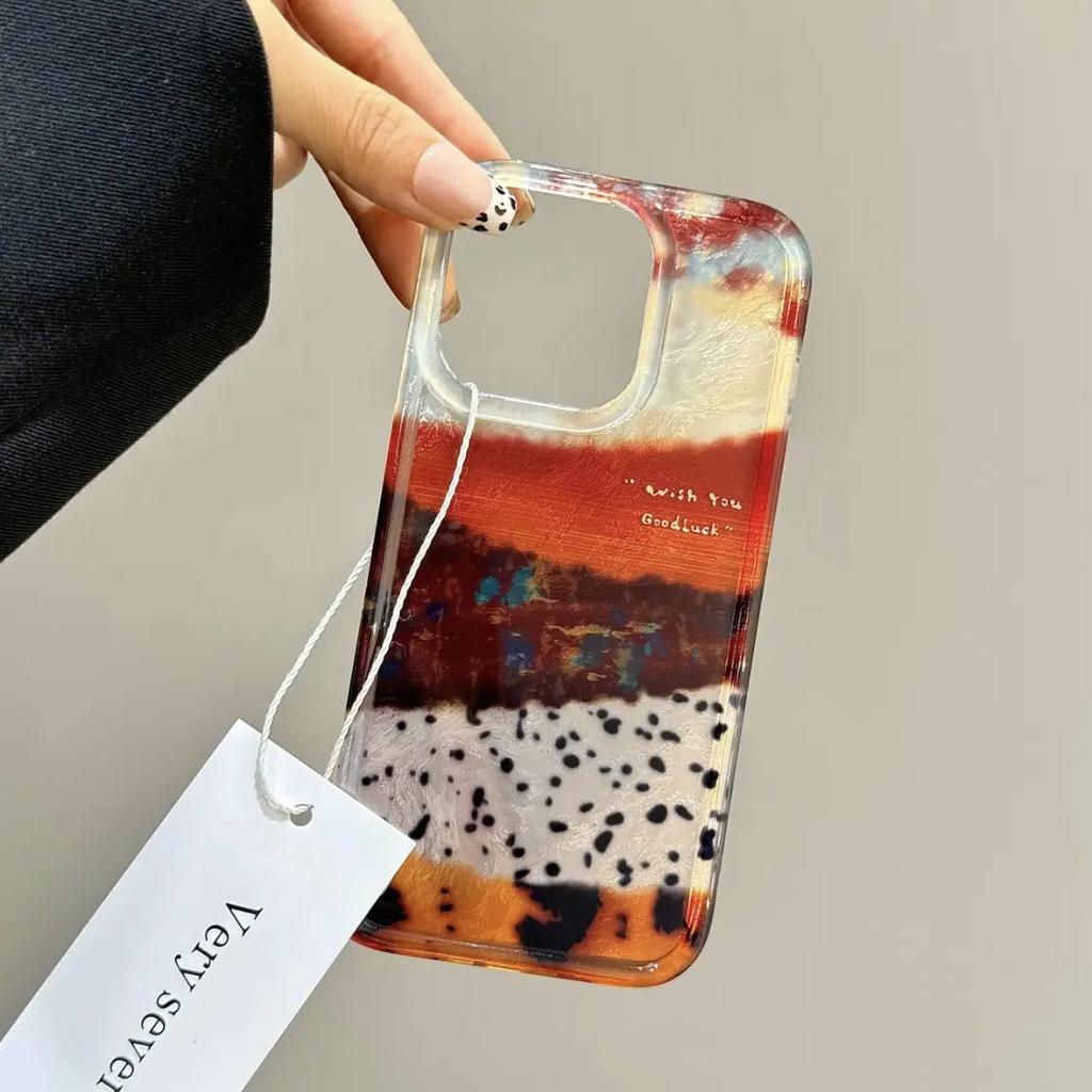 Ins Color Blocking Splicing Blocks Cartoon Simple Girl Phone Case For iPhone 17 Air 16 15 14 13 12 11 Pro XR Max 7 8 Plus Cover