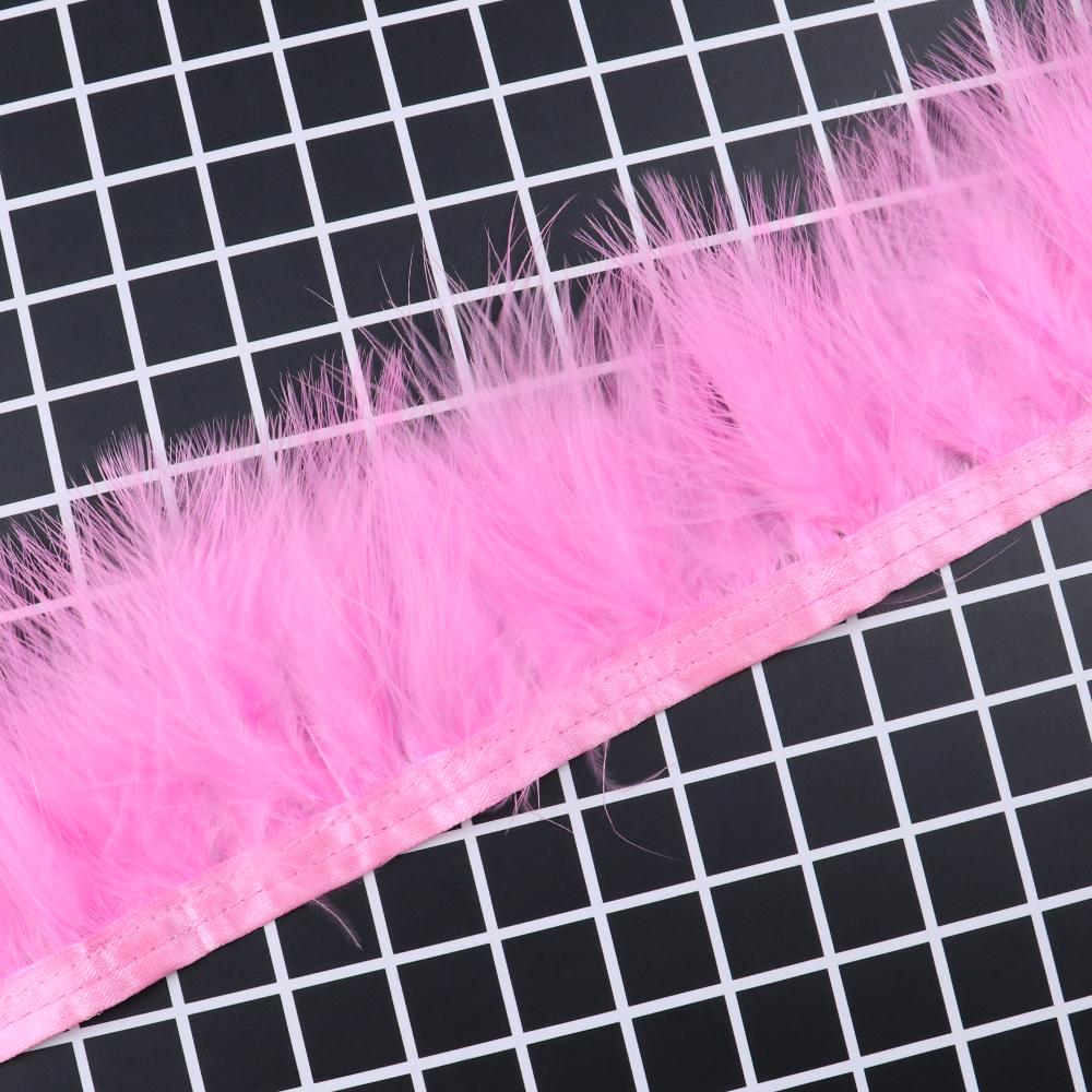 1M Weiche Truthahnfedern Besatz Fransen 8-10cm Weiß Marabu Feder für DIY Nähen Kleidung Bänder Hochzeitsfeier Kleid Dekoration