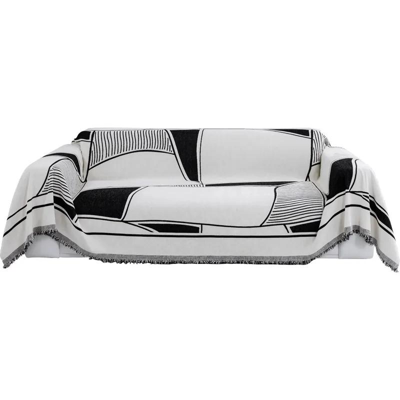 Nordic Tassel Throw Blanket Single Full Four Season Cotton Sofa Cover Dust Anti-cat Scratch Protection Cover Sofa Blanket Carpet