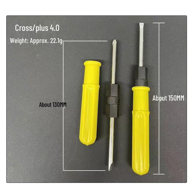 Compact Dual-Use Yellow Screwdriver Set - Flathead & Phillips, Multi-Functional, 3", 4", 5"