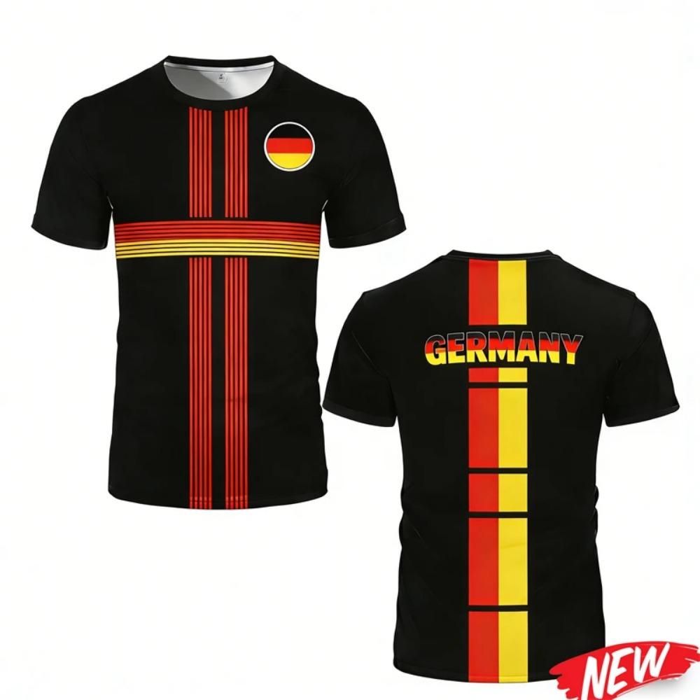 

3D Football jersey Fashion Germany Graphic T Shirt Men Trendy 3D Printed Football Jersey Cool Streetwear Short Sleeve Oversized Tee Shirts S білий