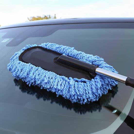 Car Cleaning Brush 33-Inch Retractable Car Duster Stainless Steel Telescopic Pole Scratch-Free Microfiber Car