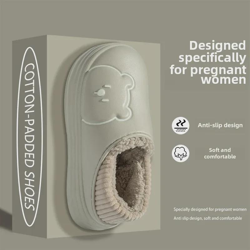 2024 Velvet-Lined Cotton Slippers: Waterproof, Warm, Couples' Design for Men & Women - Perfect for Autumn/Winter