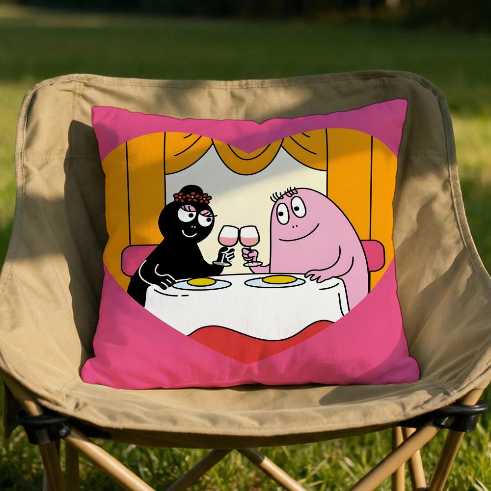 Cartoon BBarbapapa Cushion Cover Soft Reversible  Durable Pillow Cover  MultiScene Use for Home  Car Daily Comfort