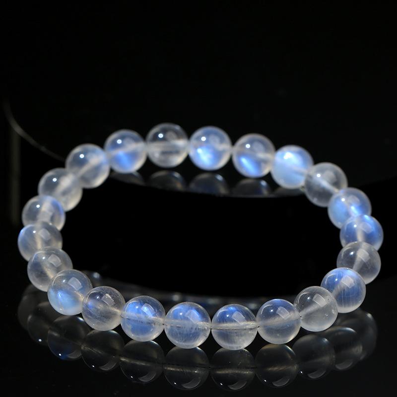 Hongchu Crystal 8A Blue Moonstone Loose Beads Creamy Ice Blue Moonlight Round Beads DIY Accessory Loose Beads