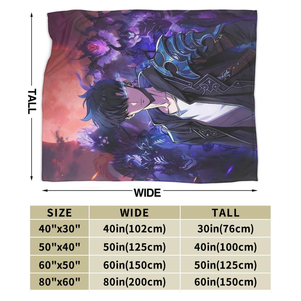 Solos Levelings Vintage Anime Plush Blankets  Awesome Throw Blanket for Home 125*100cm Bedspread,