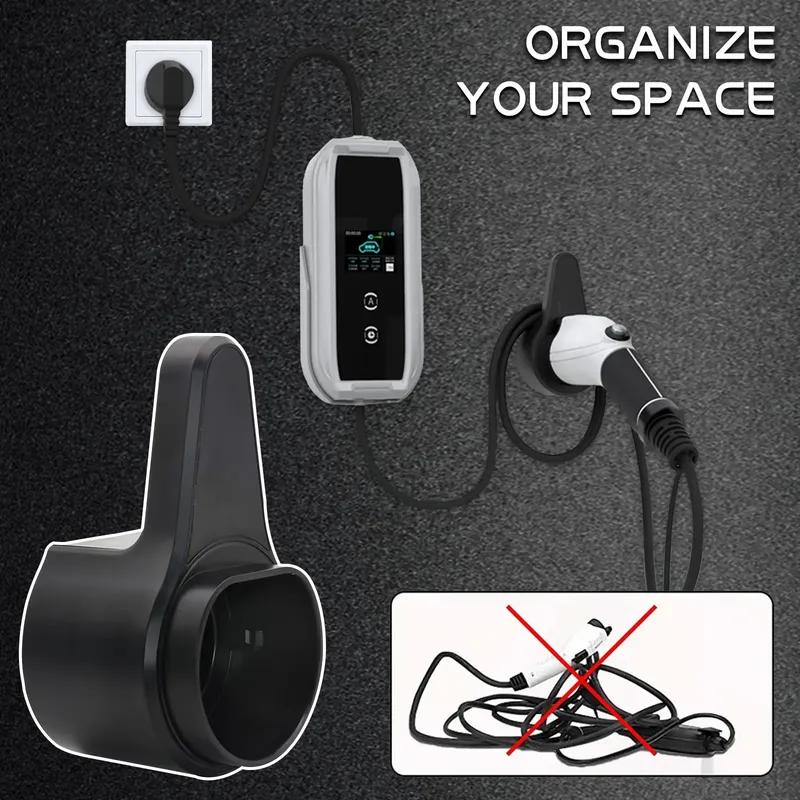 AD EV Charger Plug Holder for Electric Vehicle Charging Cable Plug Stand Extra Protection Wallbox Wallmounted Cable Holders