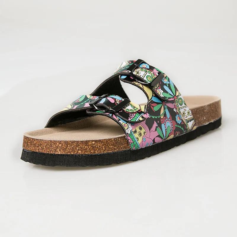 2024 New Summer Trend Sequins Parent-child Children's Slippers Women's Double Buckle Flip Flops Cork Slippers Women's Sandals