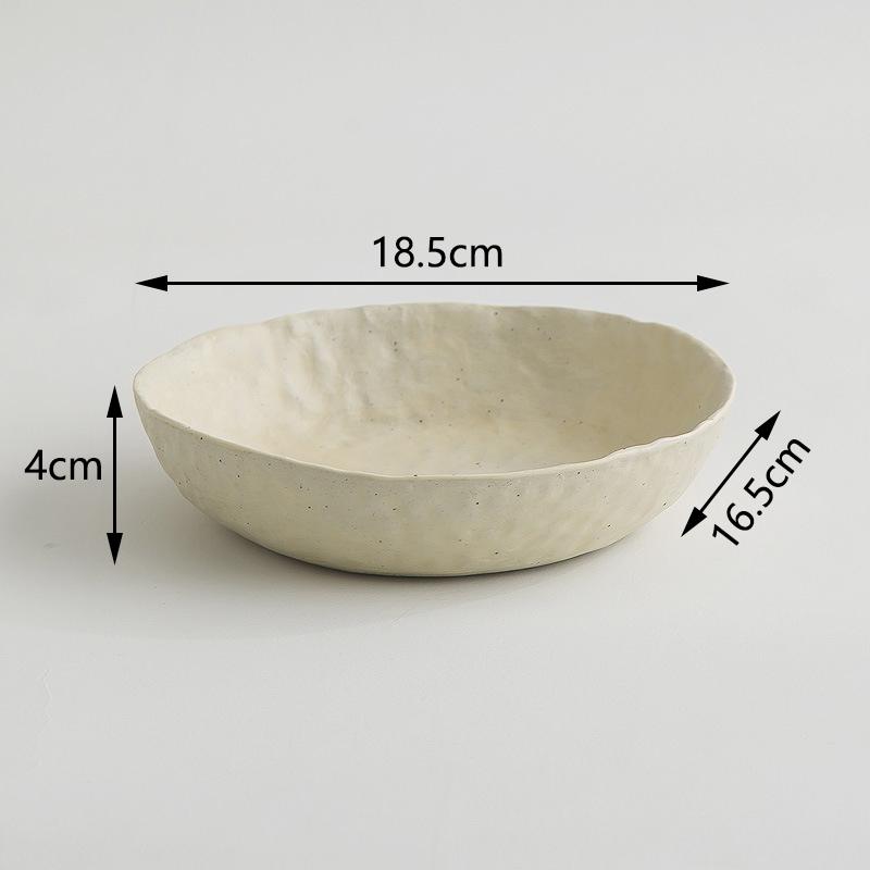 Creative Irregular Dishes and Plates Sets Vintage Hand Pinch Texture Tableware Feature Hotel Dinner Plates Dessert Bowl Home