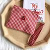 Red Cherry Canvas & Red Plaid Makeup Bag - Large Capacity Cosmetic Lipstick Storage, Portable Easy to Carry, Solve Makeup Clutte