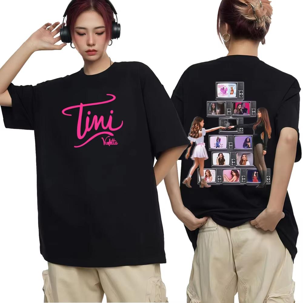 

Singer TINI STOESSEL La Triple T Futtura 2026 Tour Merch T Shirt Men Women Harajuku Hip Hop Aesthetics T-shirts Male Cotton Tees S разноцветный