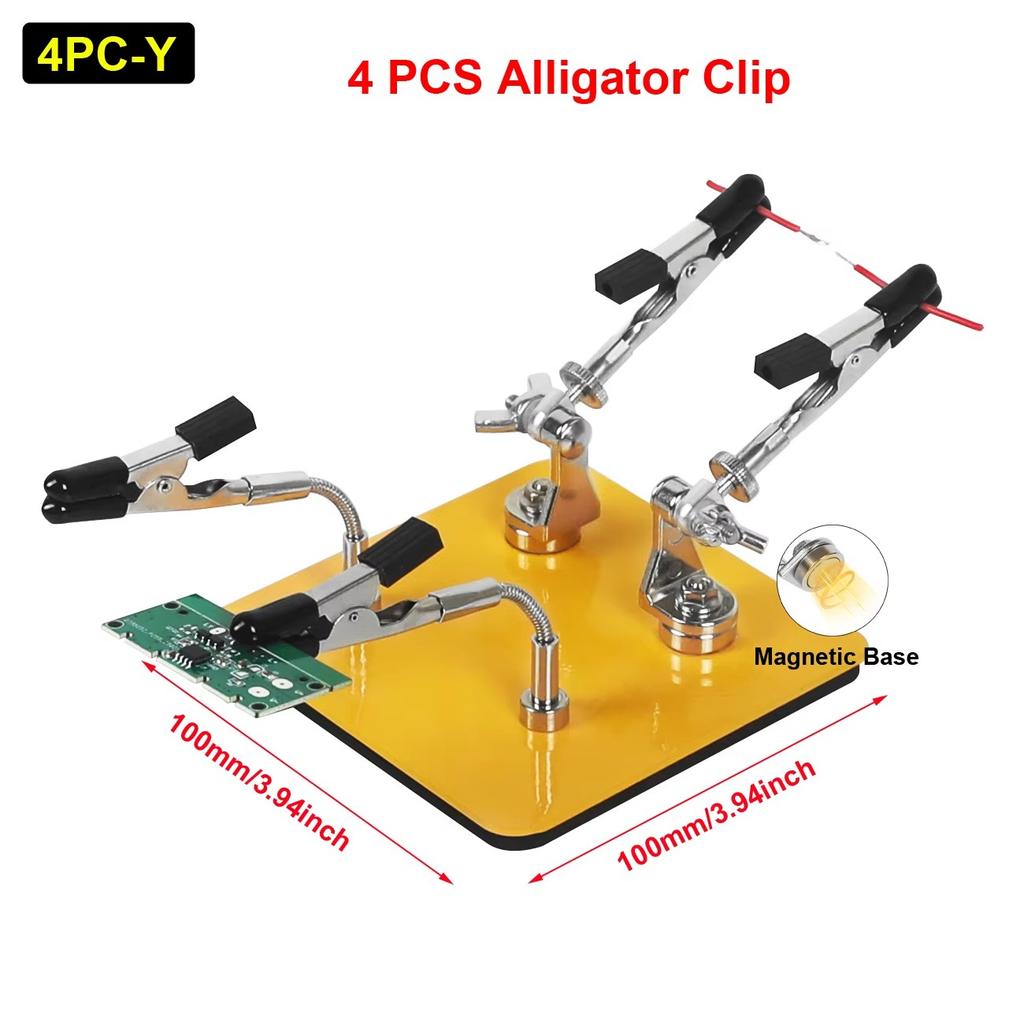 NEWACALOX Magnetic PCB Circuit Board Repair Clip Aluminum Alloy Welding Wire Fixture Mini Soldering Helping Hand AccessorieTool