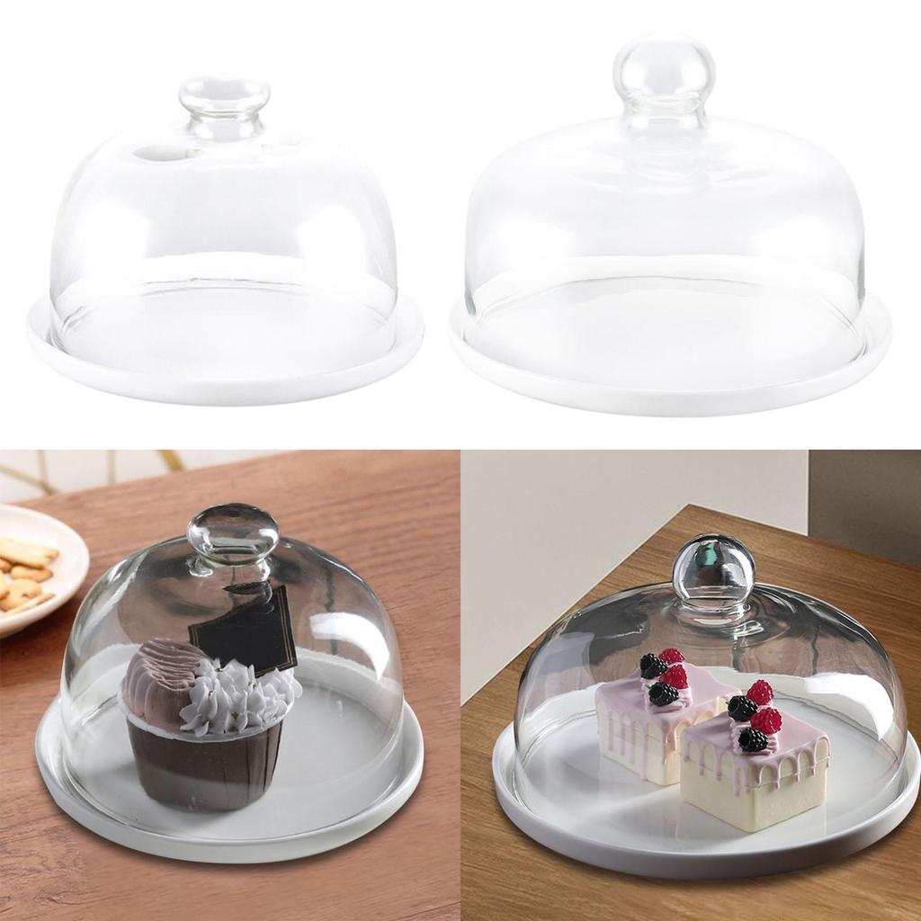 Cake Stand Cake Serving Tray with Dustproof Dome Lid Tableware Pizza Snack Dessert Display for Wedding Birthday Festive Party