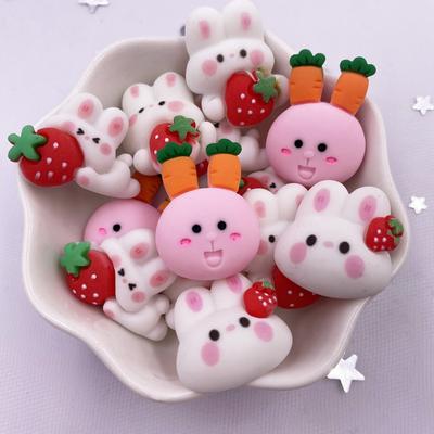 10 pezzi in resina dipinta a mano Kawaii colorato coniglio flatback pietra figurine scrapbook decorazioni fai da te accessori per la casa artigianato