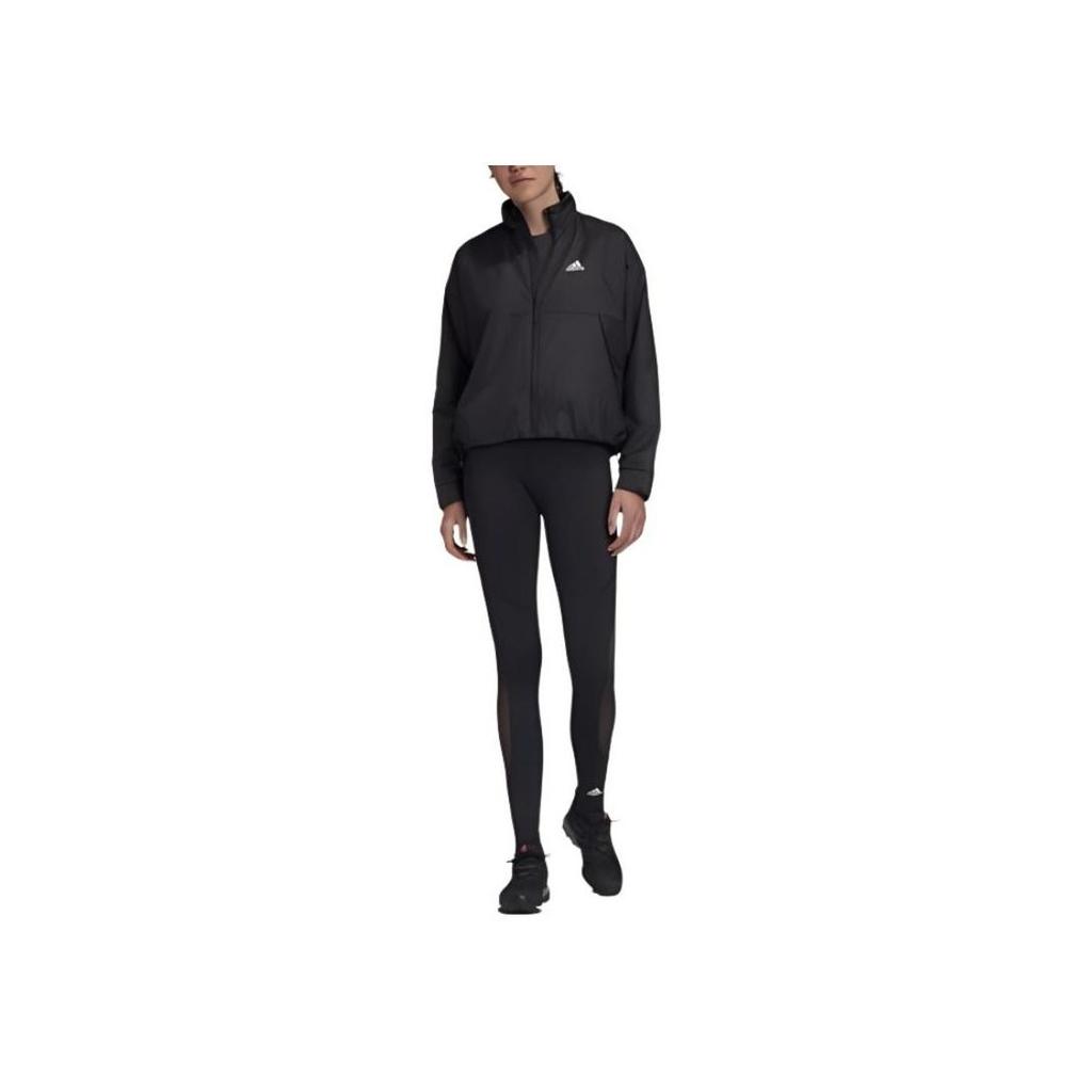 adidas Sports Warm Stand Collar Loose Fit Casual Outerwear Jacket Women Black FT2554
