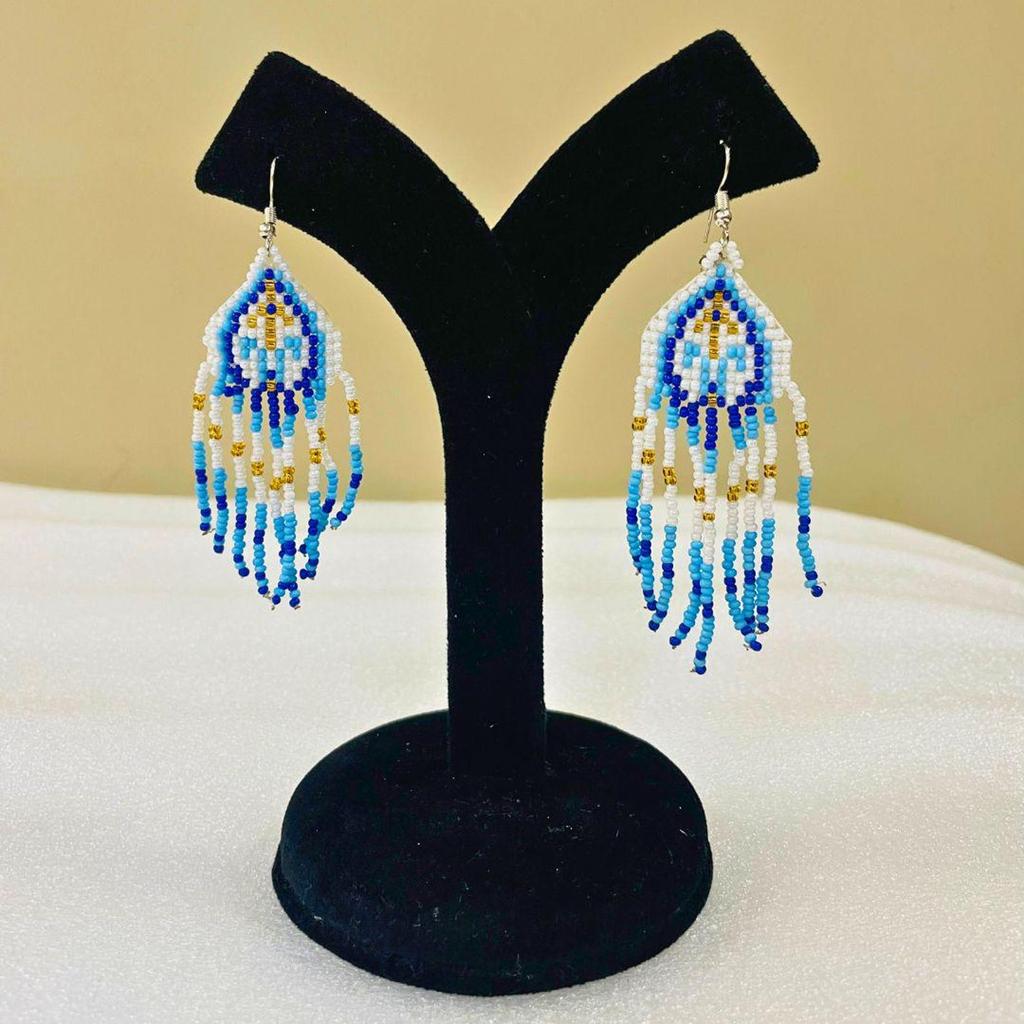 Blue Boho Seed Bead Necklace