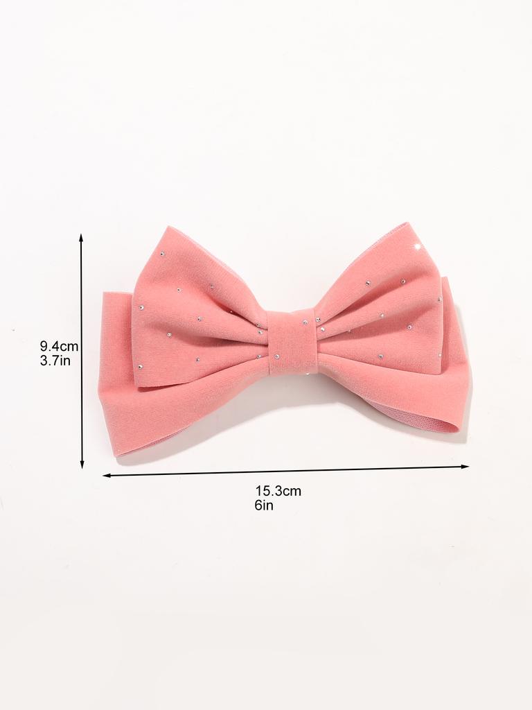 1PCS 6" Hand-made Velvet Hair Bows with diamonds Hair Accessories for Little Teen Toddler Girls Kids