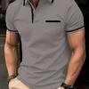 Mens Contrast Trim Short Sleeve Polo Shirt With Pocket